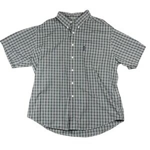 Chaps Ralph Lauren Men's Plaid Button Down Short Sleeve Shirt Size XXL Gingham